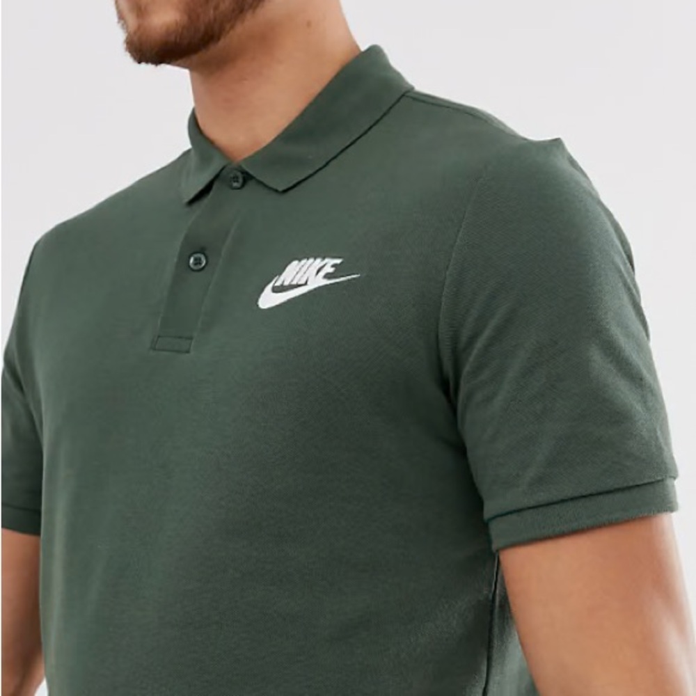 Nike Men’s Forest Green Polo with Embroidered Swoosh